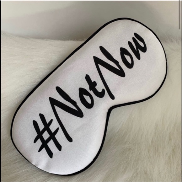 Silk Sleeping Eye Mask Hashtag NotNow White - Picture 3 of 10